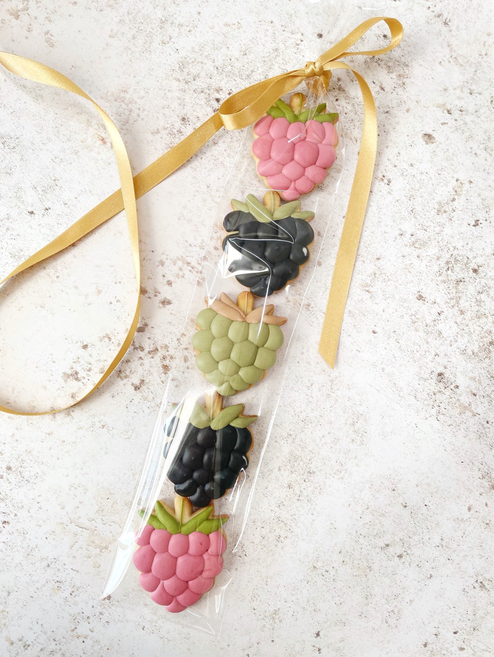 Summer Berries Iced Biscuits hand decorated