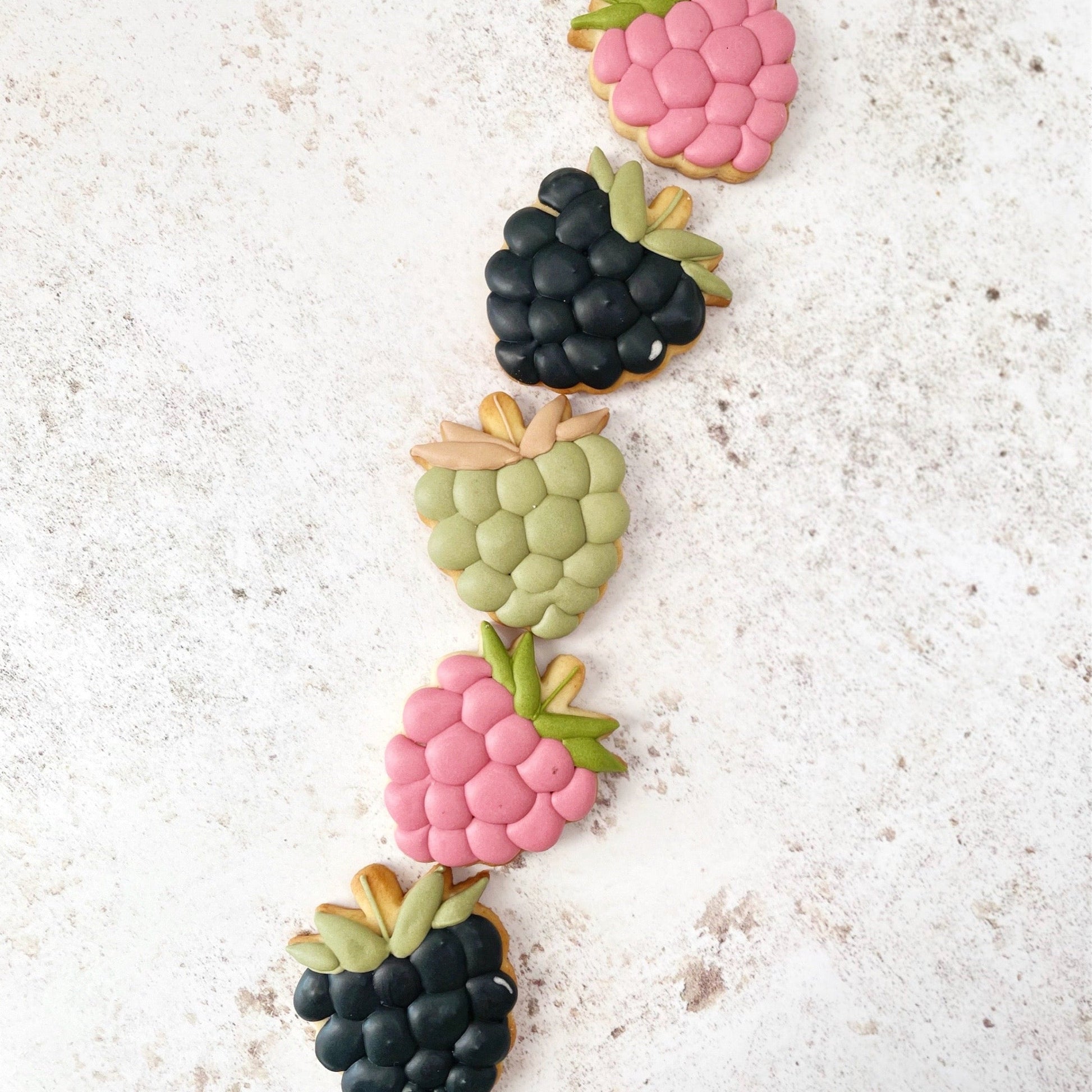 Summer Berries Iced Biscuits hand decorated