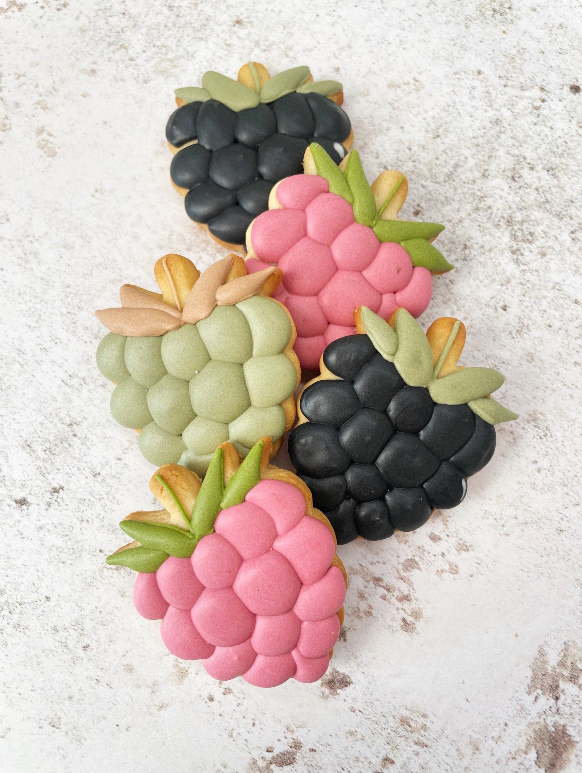 Summer Berries Iced Biscuits hand decorated