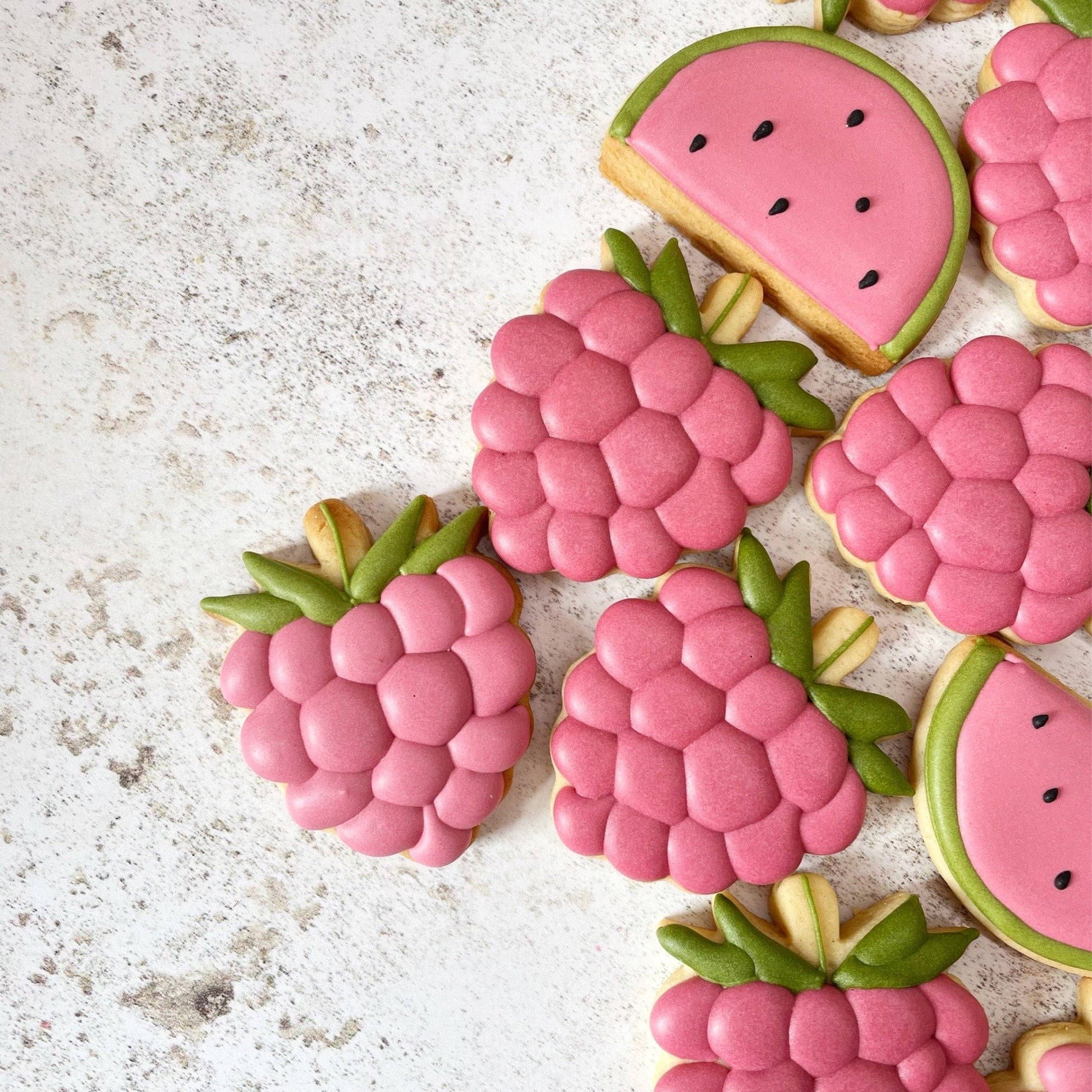 Summer Fruit Mini Iced Biscuits hand decorated
