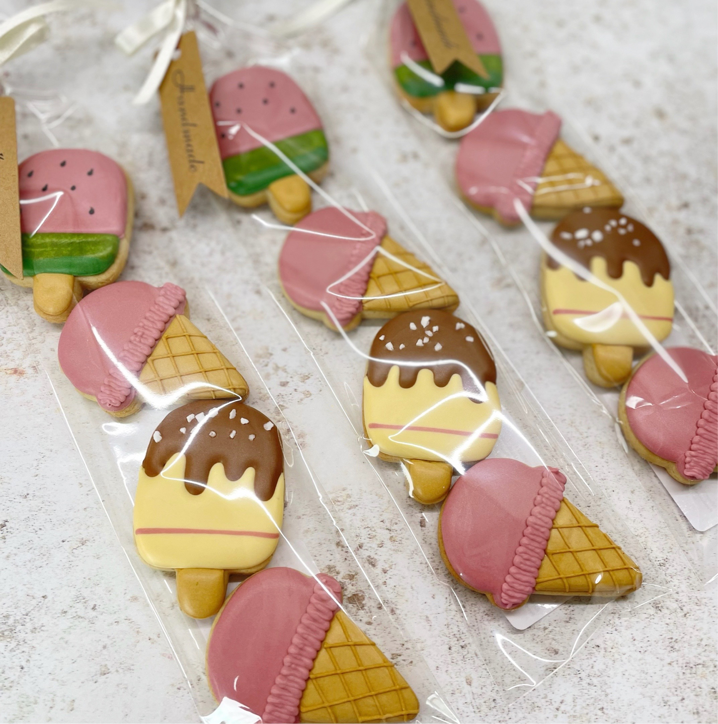 Mini Ice Cream & Lolly Biscuits hand decorated
