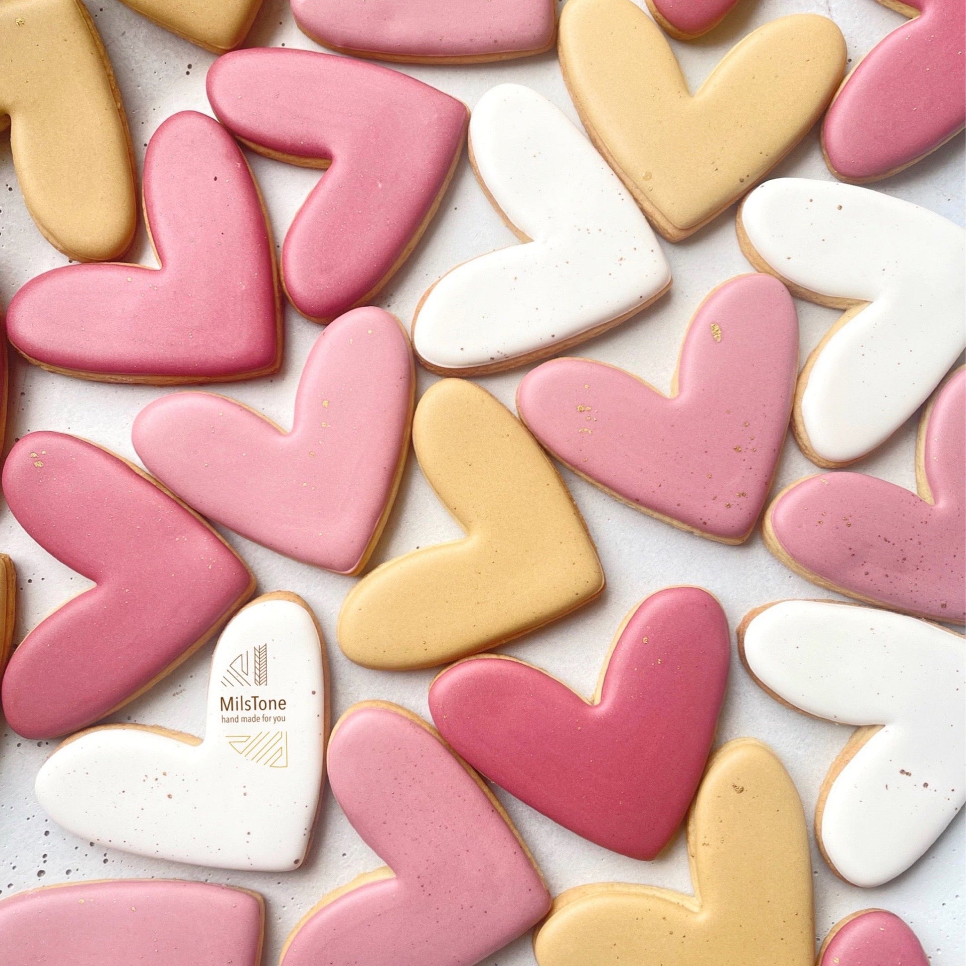 Personalised Heart Biscuits MilsTone Biscuits