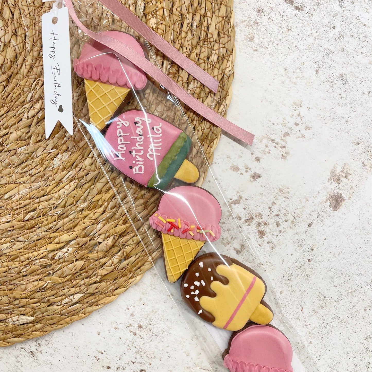 Mini Ice Cream & Lolly Biscuits hand decorated