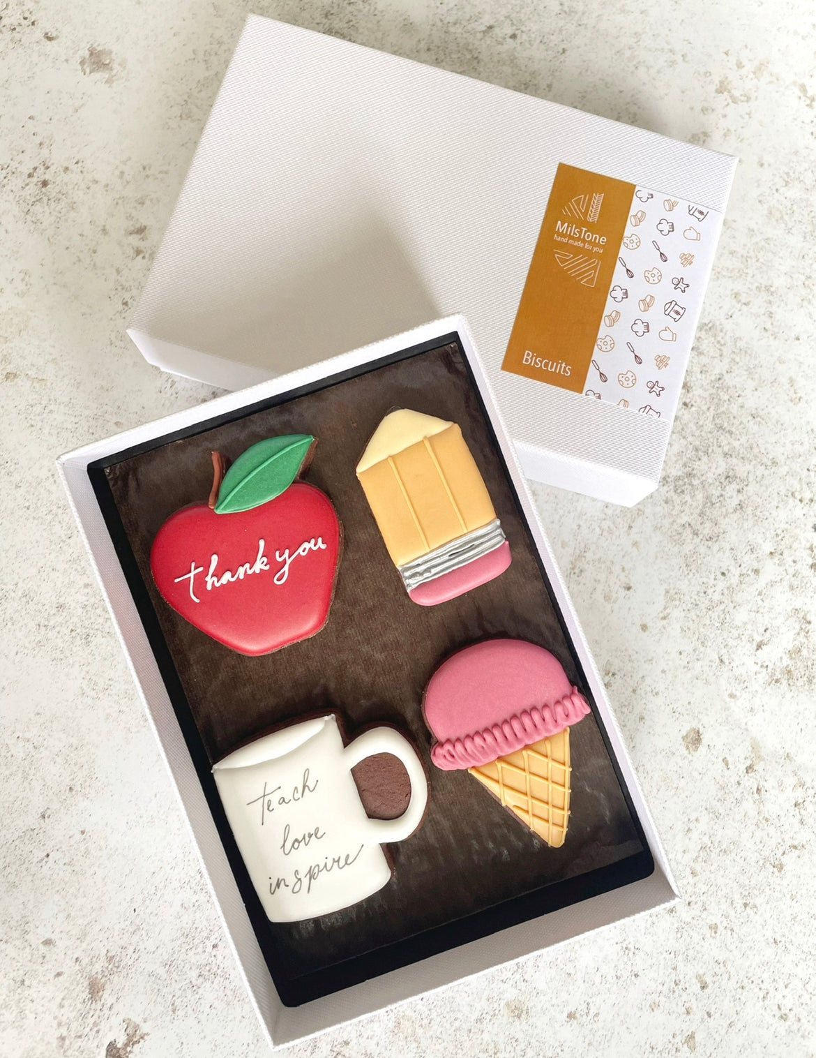 Mini Thank You Teacher Biscuits hand decorated