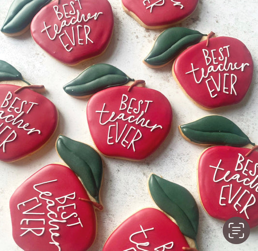 Thank You Teacher Biscuits hand decorated