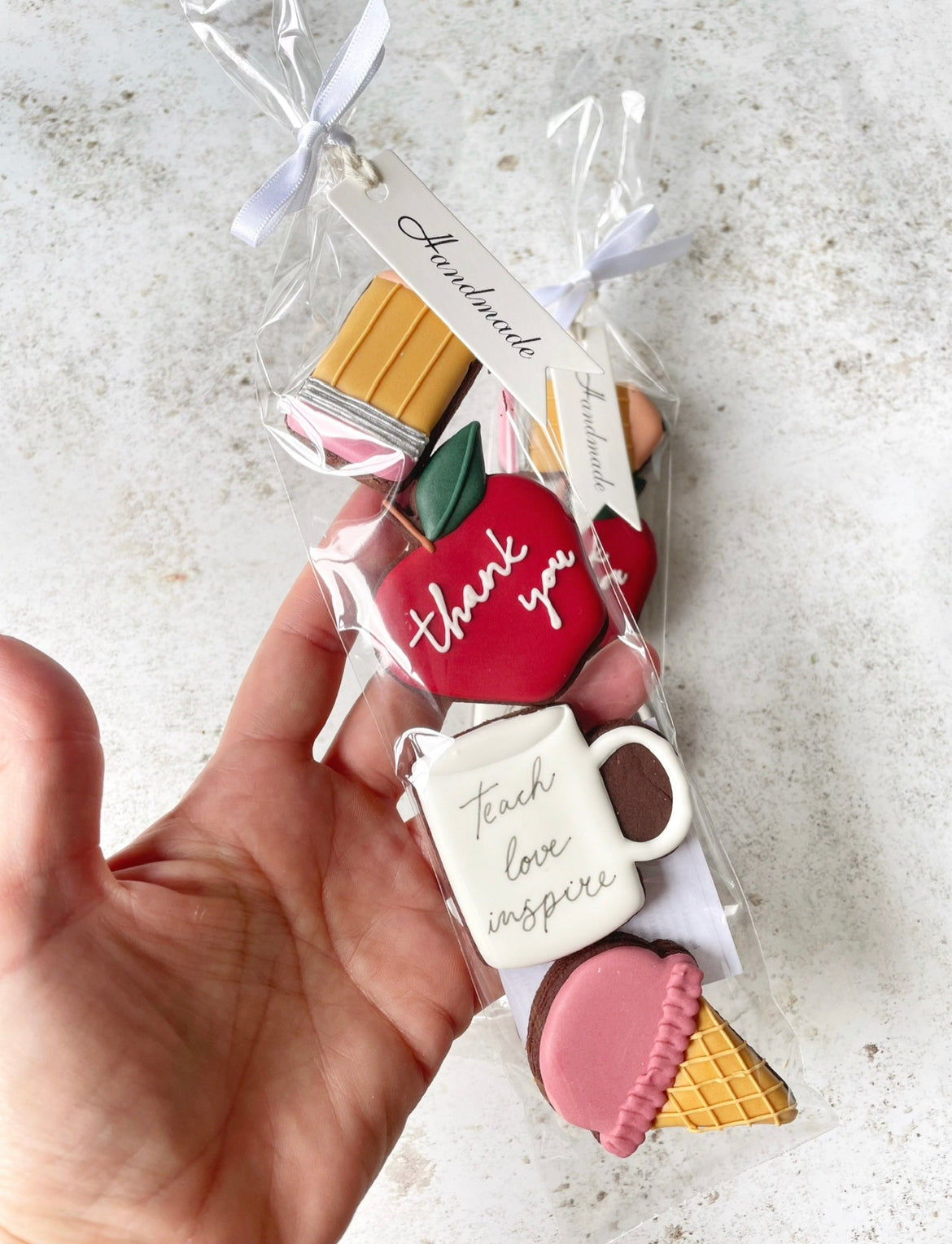 Mini Thank You Teacher Biscuits hand decorated