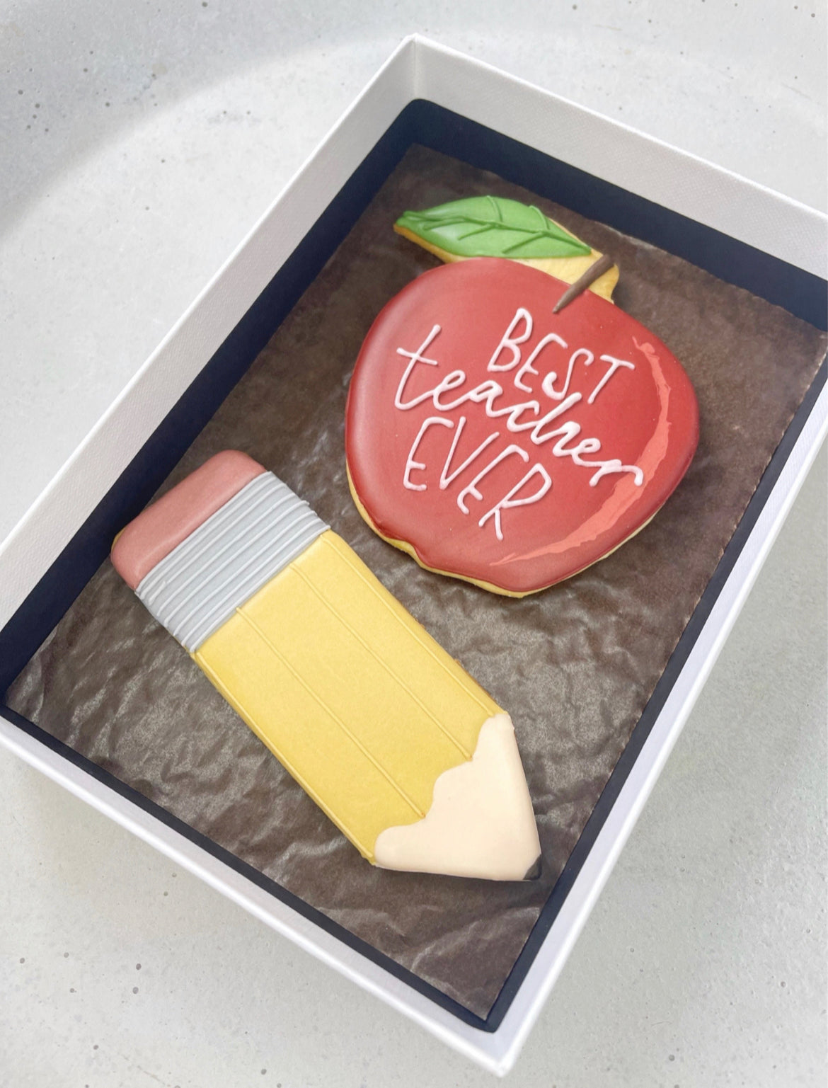 Thank You Teacher Biscuits hand decorated