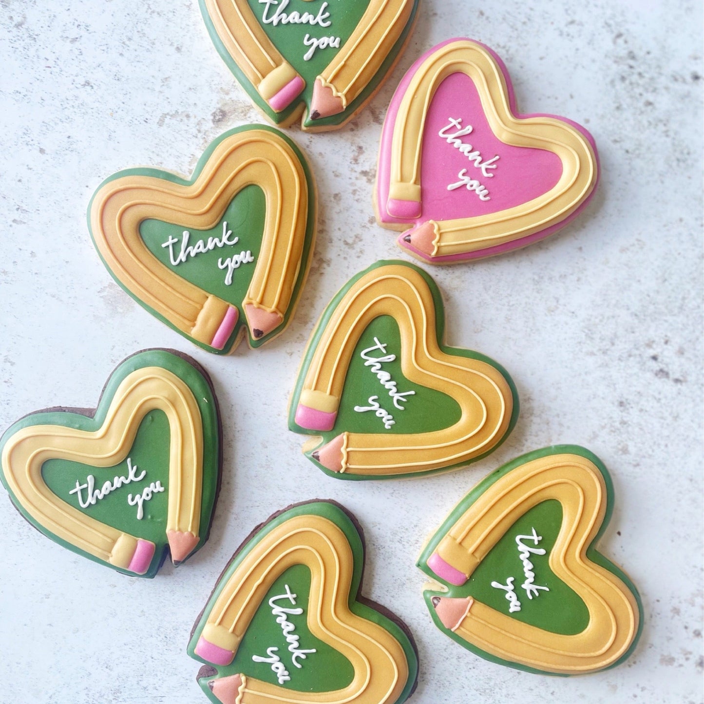 Thank You Teacher Biscuits hand decorated