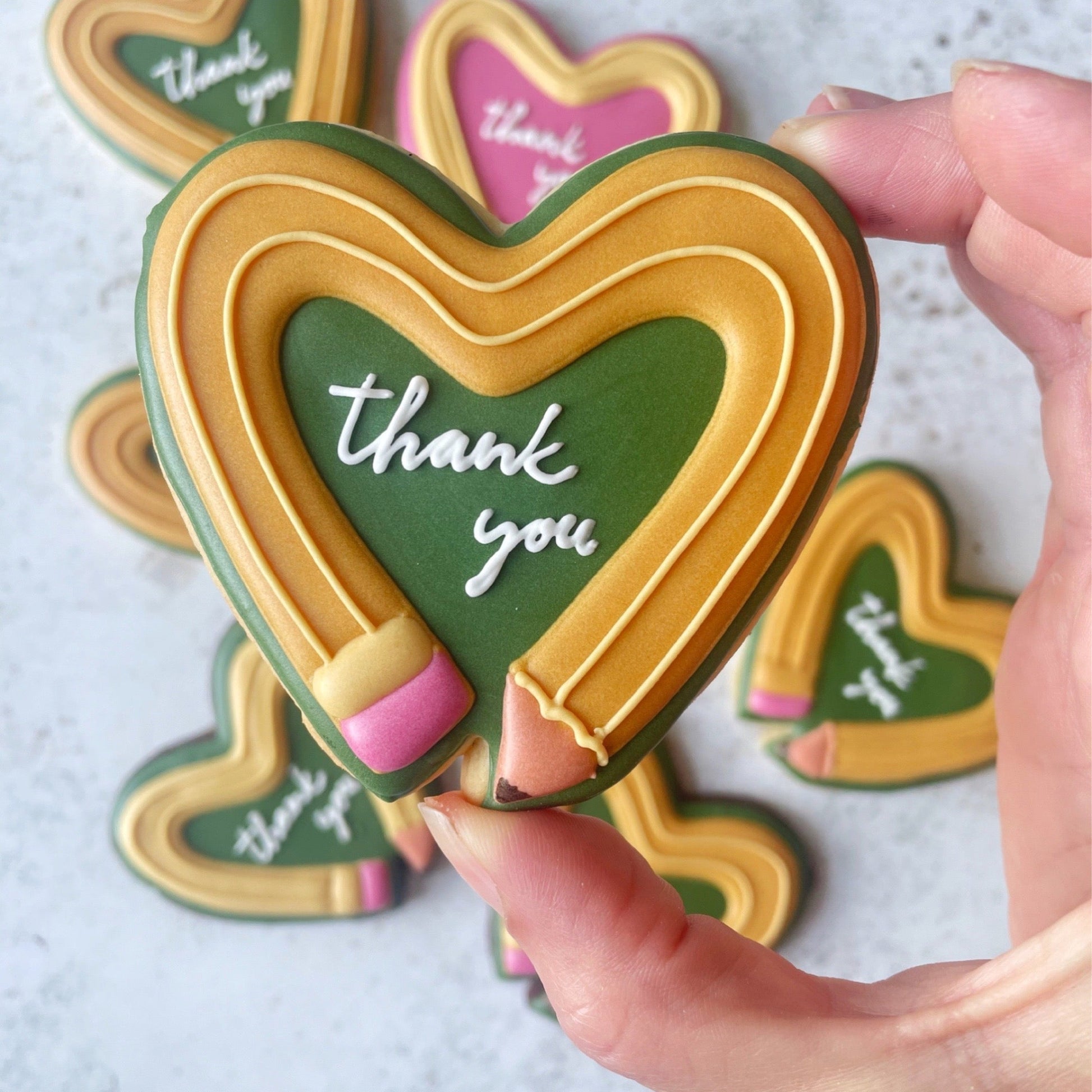Thank You Teacher Biscuits hand decorated