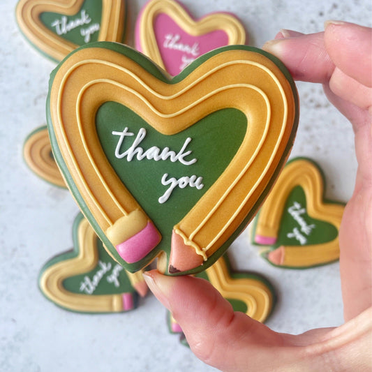 Thank You Teacher Biscuits hand decorated