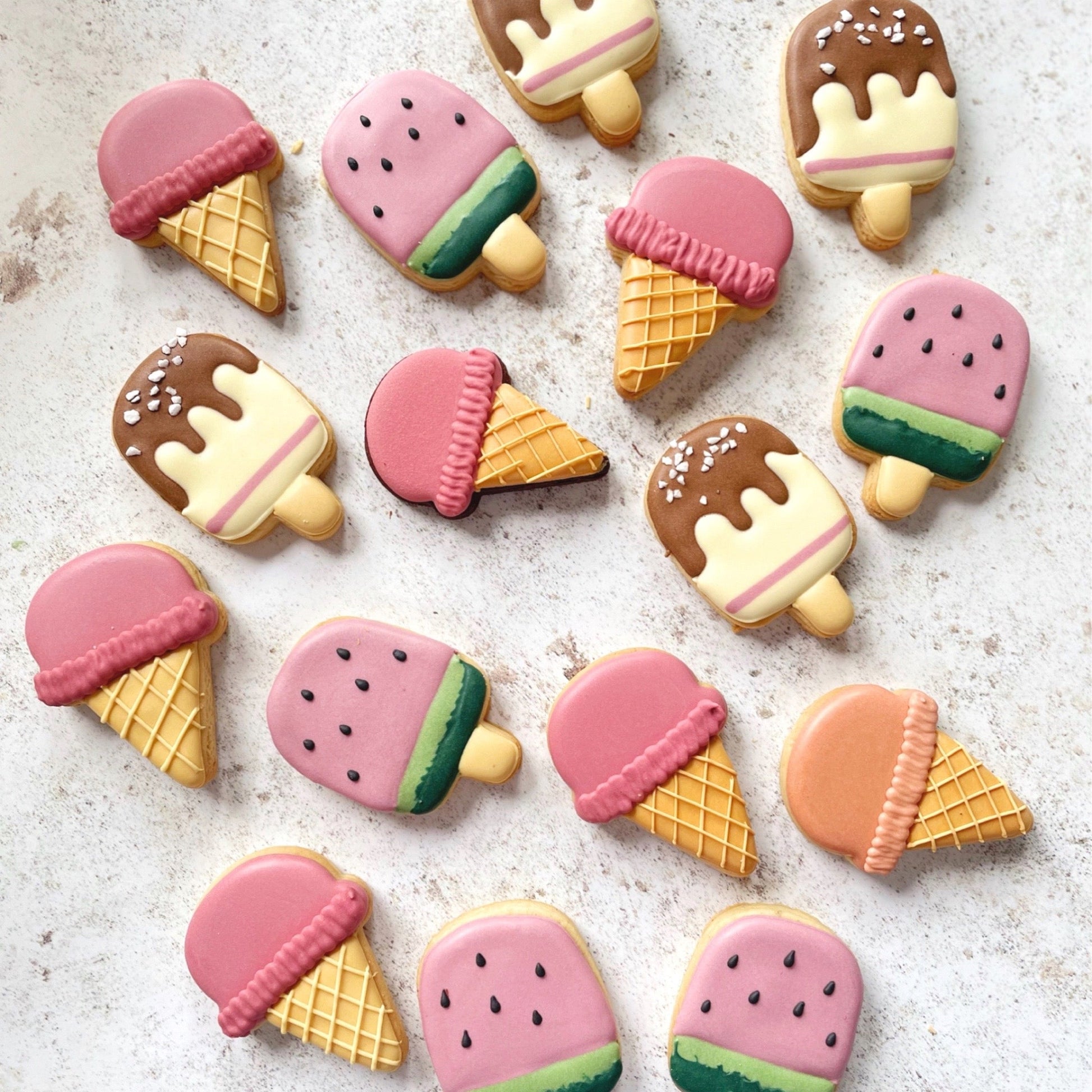 Mini Ice Cream & Lolly Biscuits hand decorated