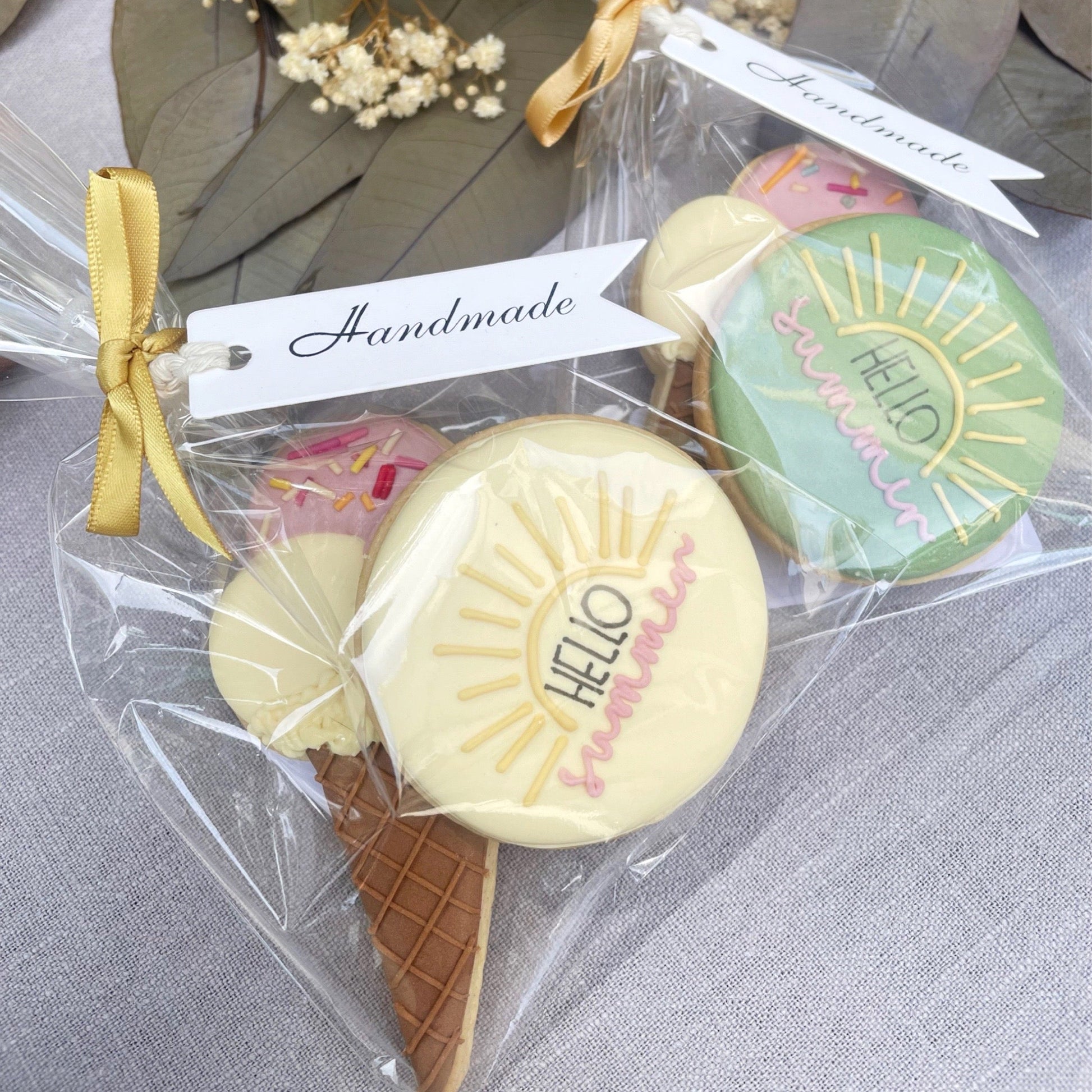 Elegant Ice Cream Iced Biscuits hand decorated