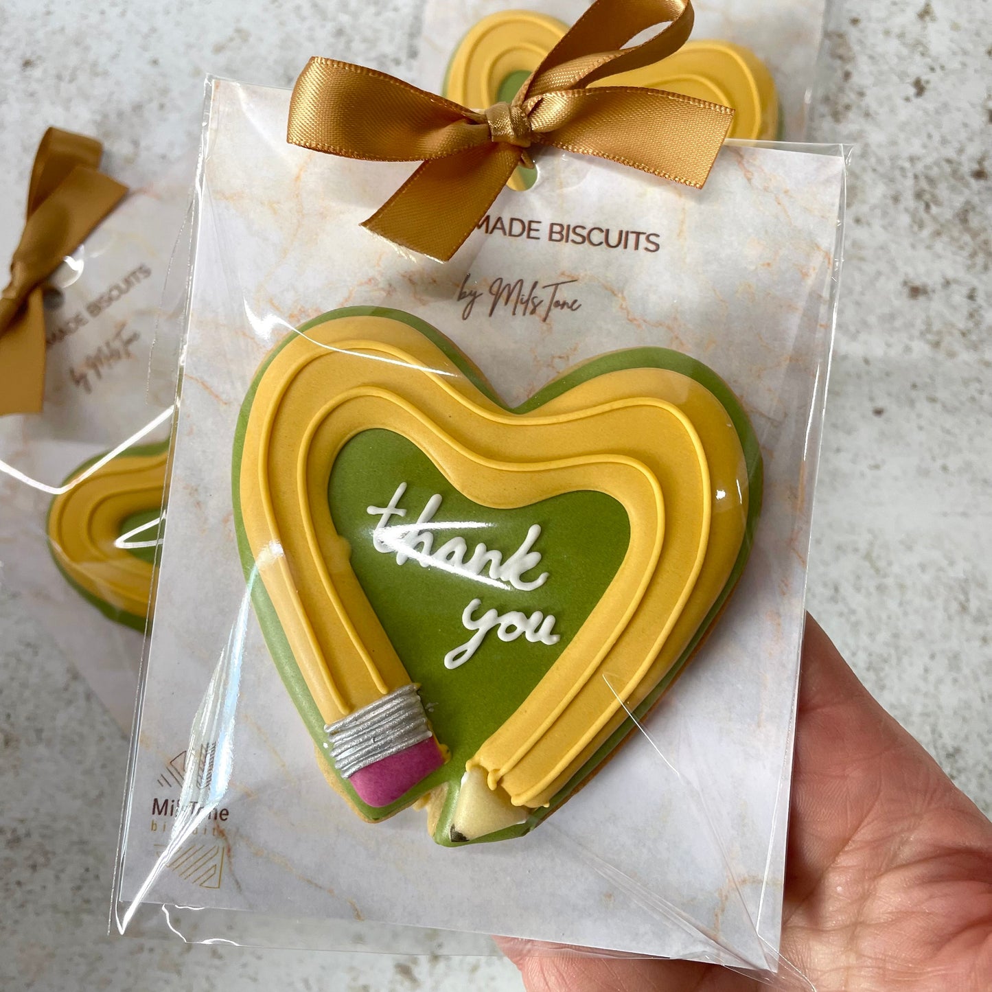Thank You Teacher Biscuits hand decorated