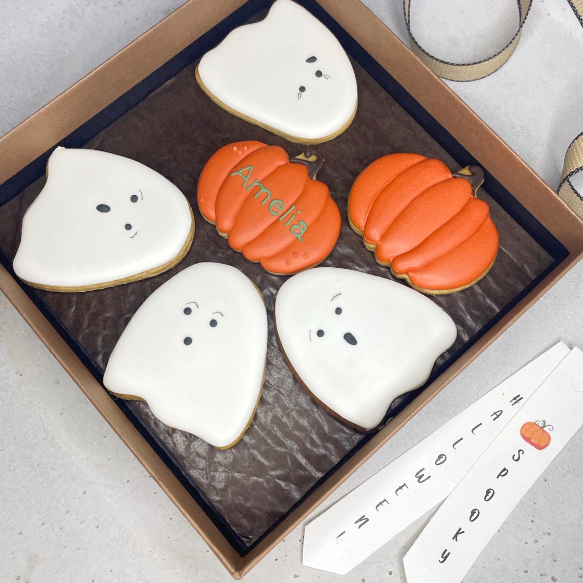 Halloween Ghosts & Pumpkins Themed Biscuits