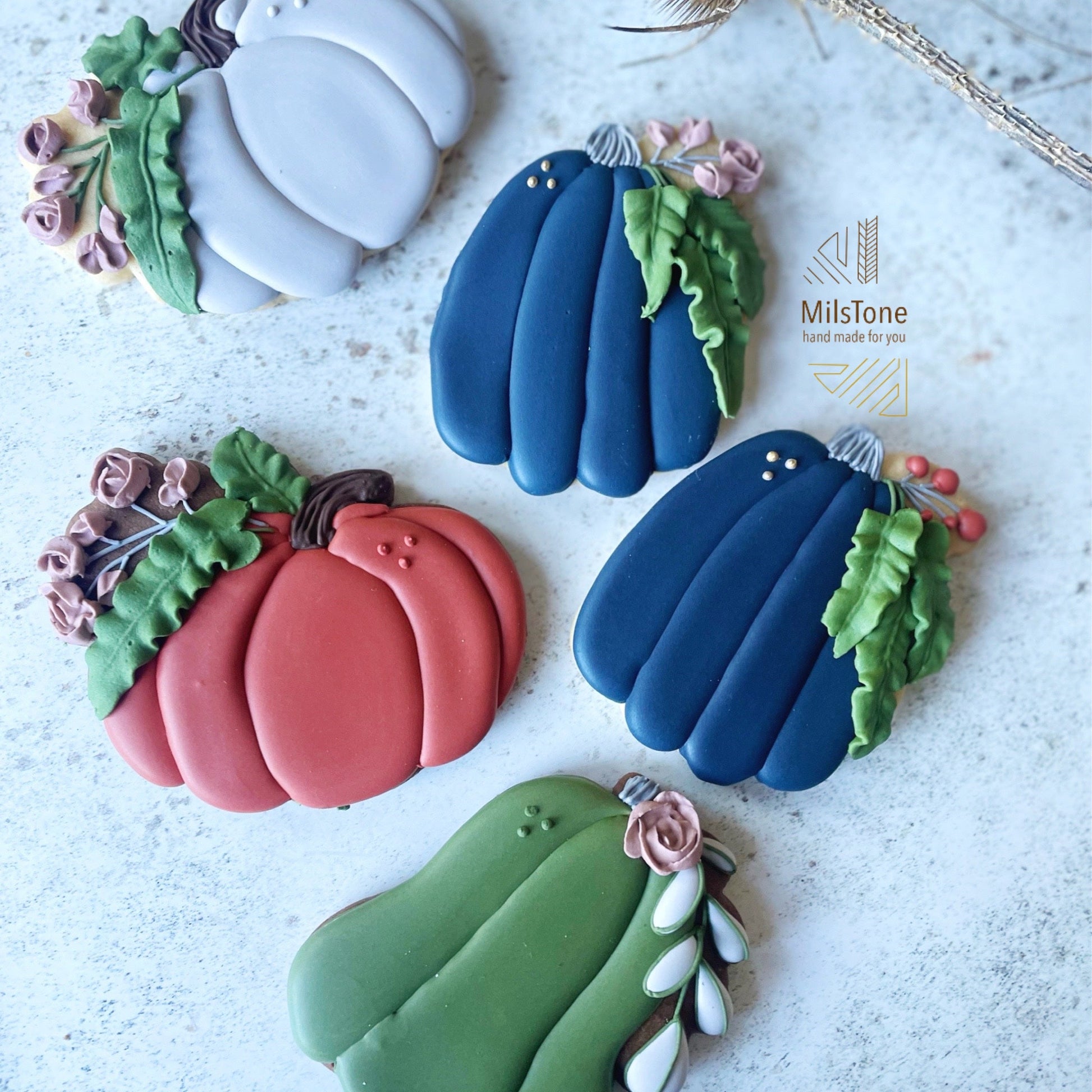 Elegant Pumpkins custom iced Biscuits
