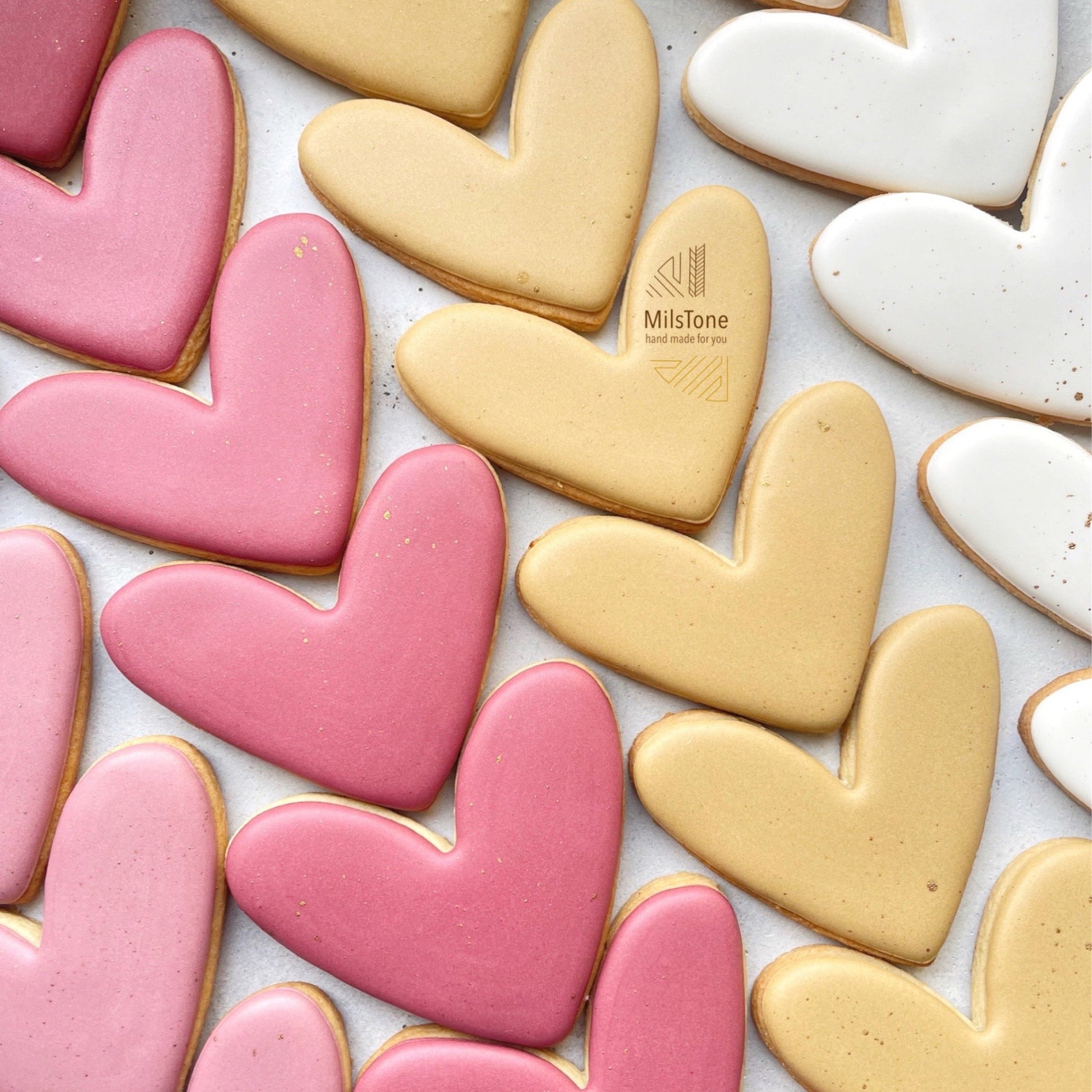 Personalised Heart Biscuits MilsTone Biscuits