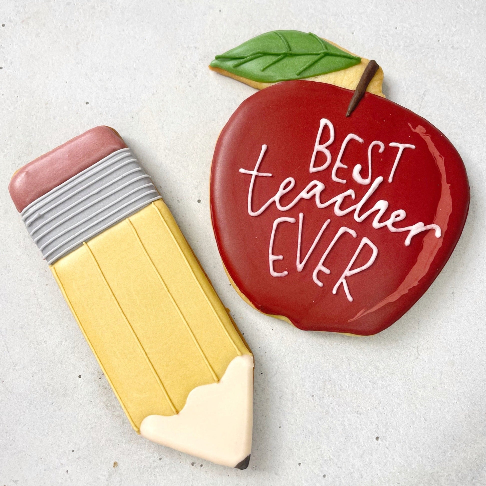 Thank You Teacher Biscuits hand decorated