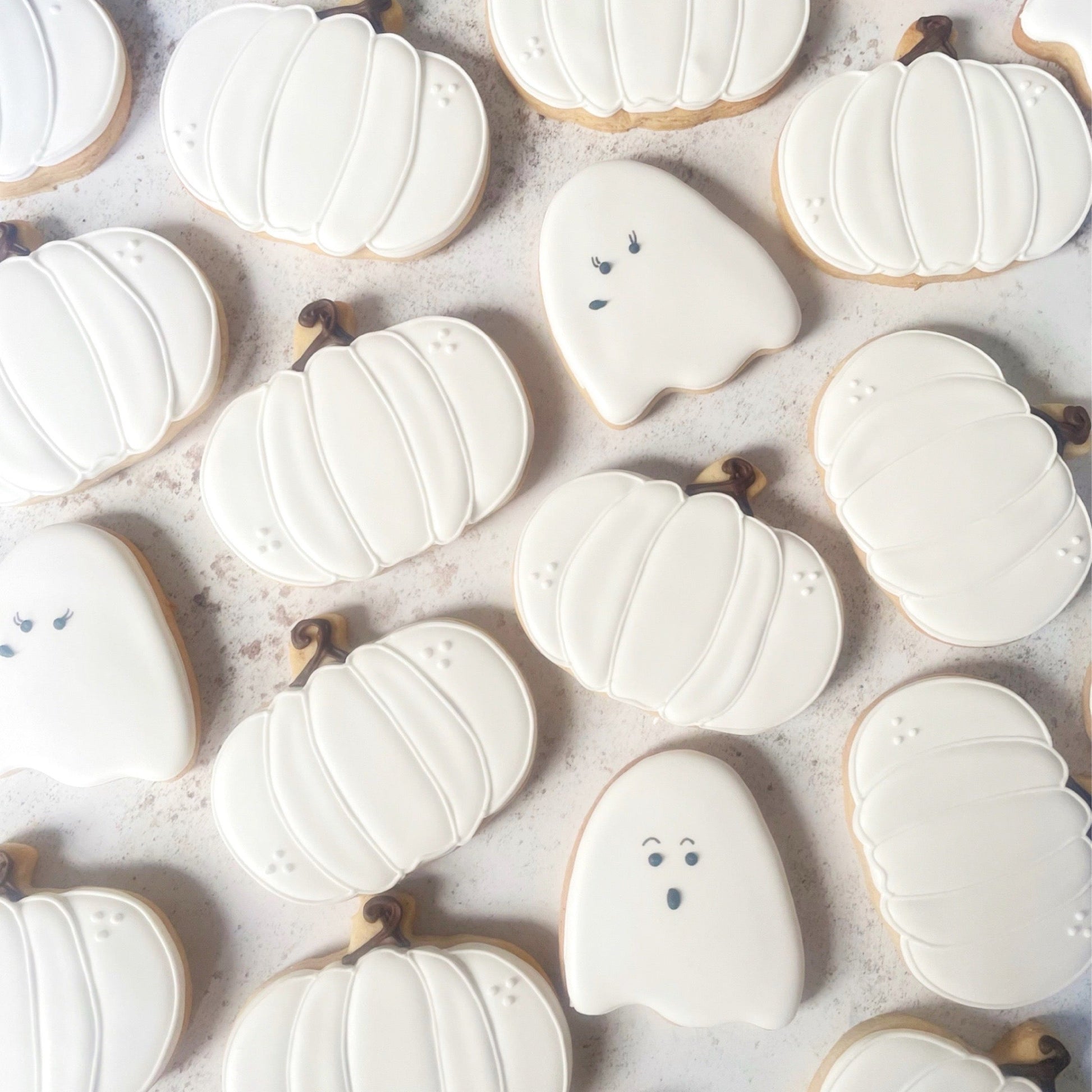 Halloween Pumpkins & Ghosts iced themed Biscuits