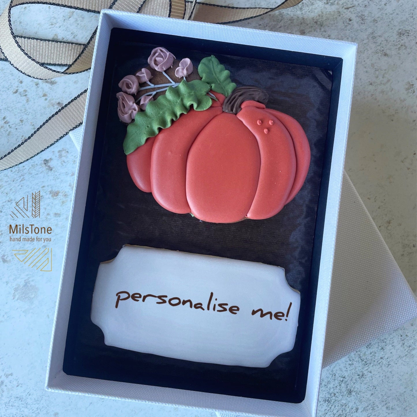 Elegant Pumpkins custom iced Biscuits