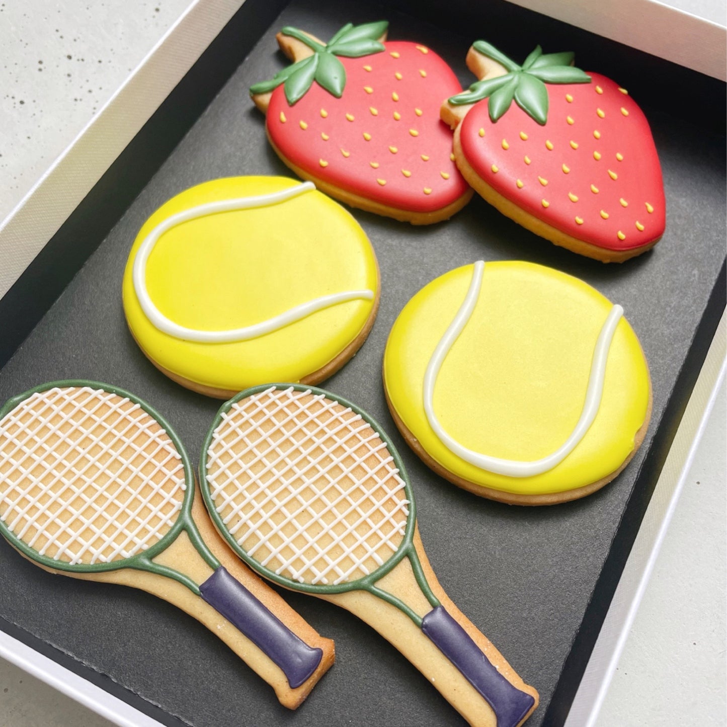 Custom Tennis-Themed Iced Biscuits for Parties and Events.