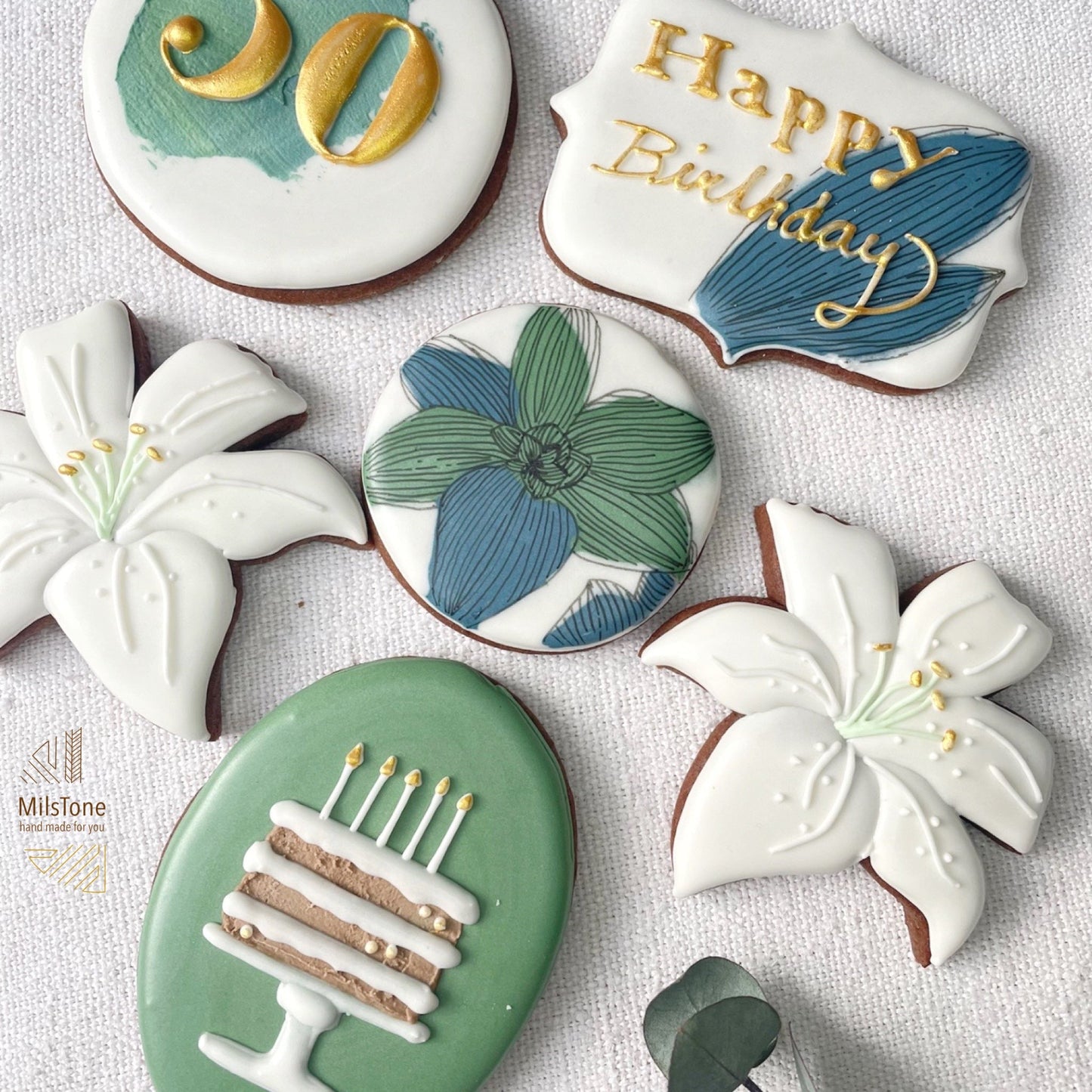 Birthday Lilies MilsTone Biscuits