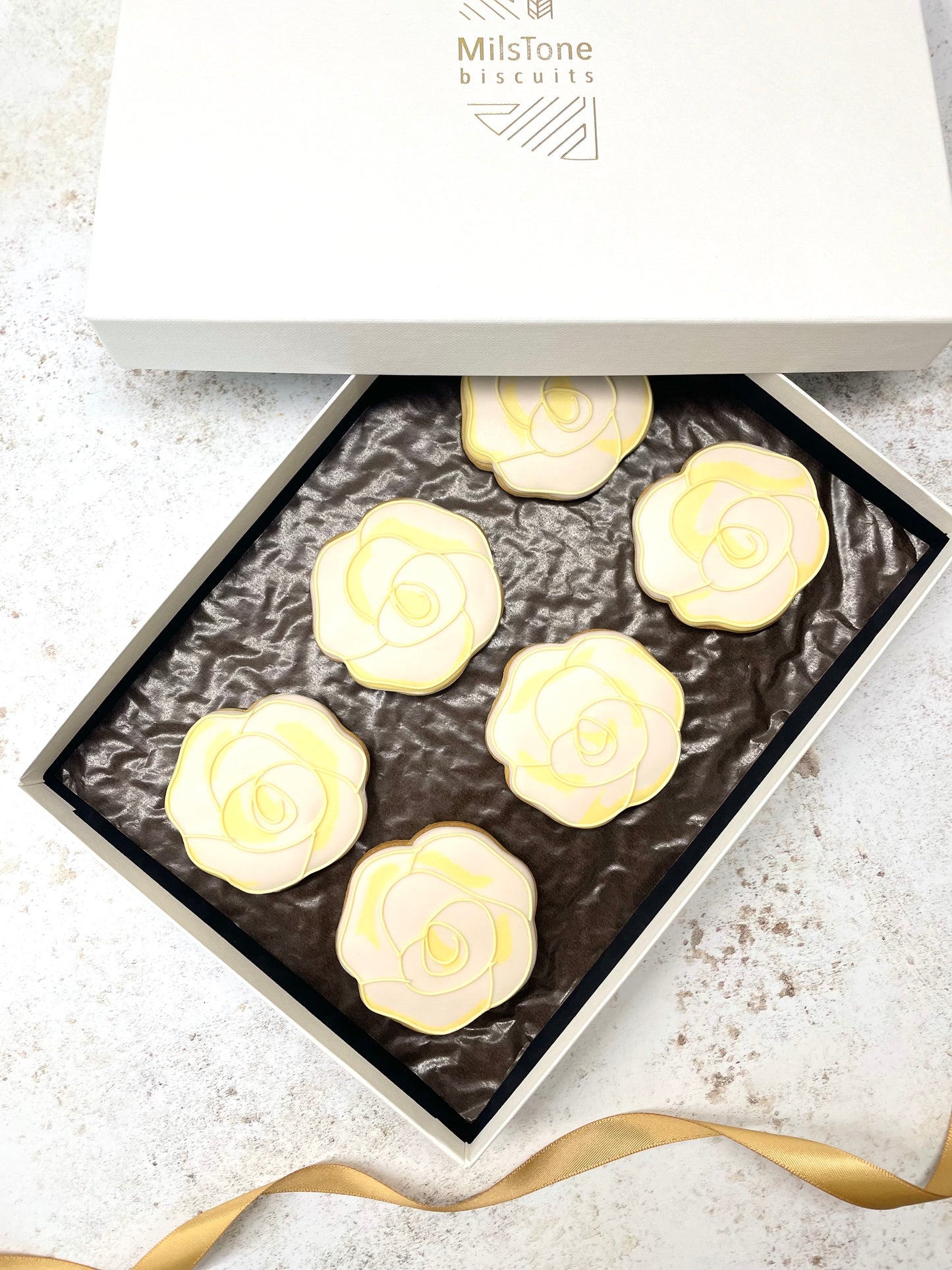 Peony Flowers MilsTone Biscuits
