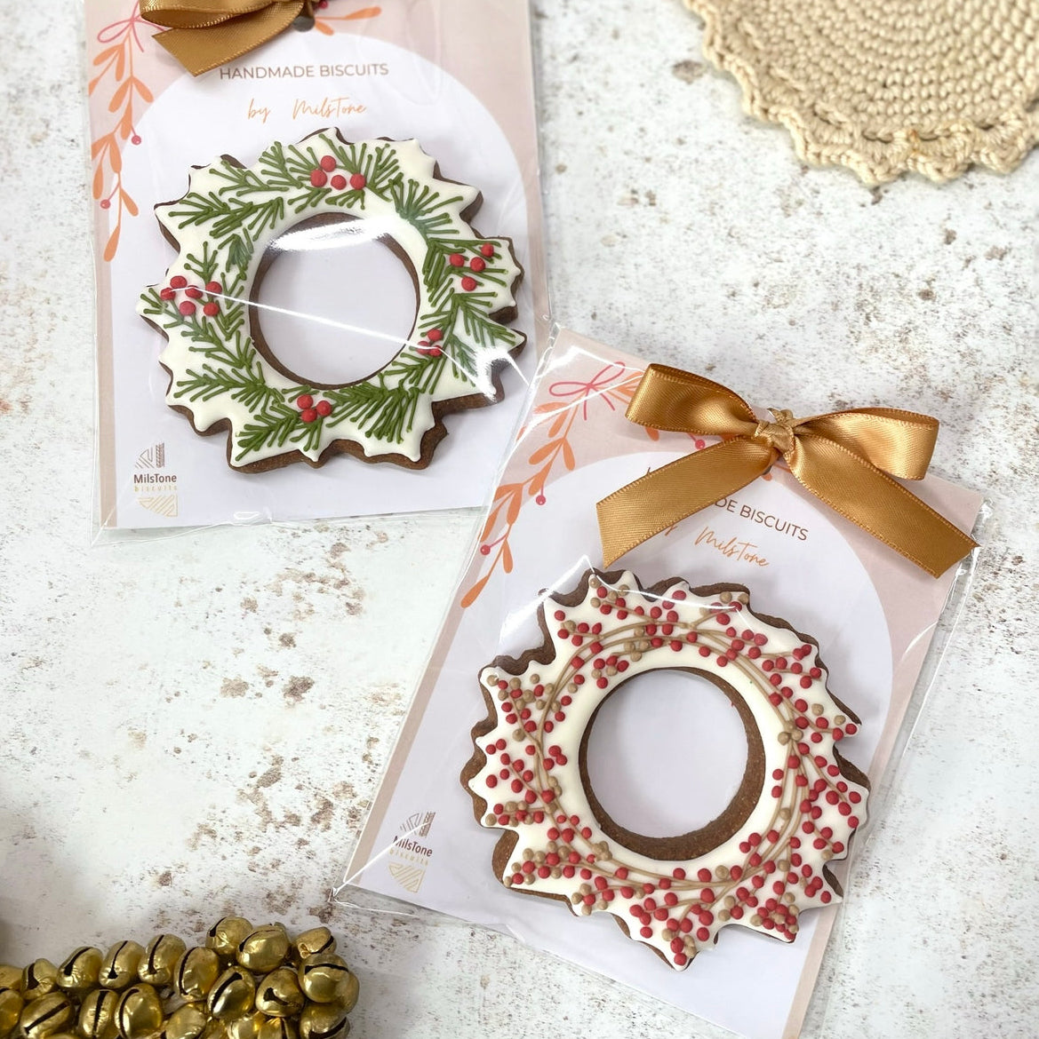 Christmas Wreath Biscuit MilsTone Biscuits