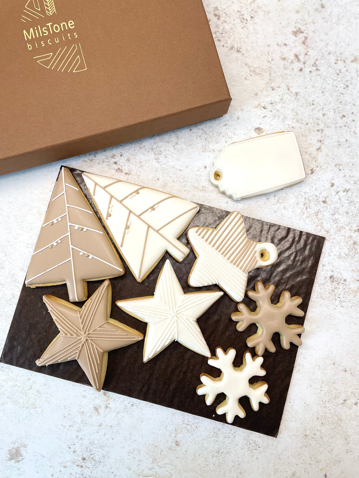 Christmas Stars & Trees MilsTone Biscuits