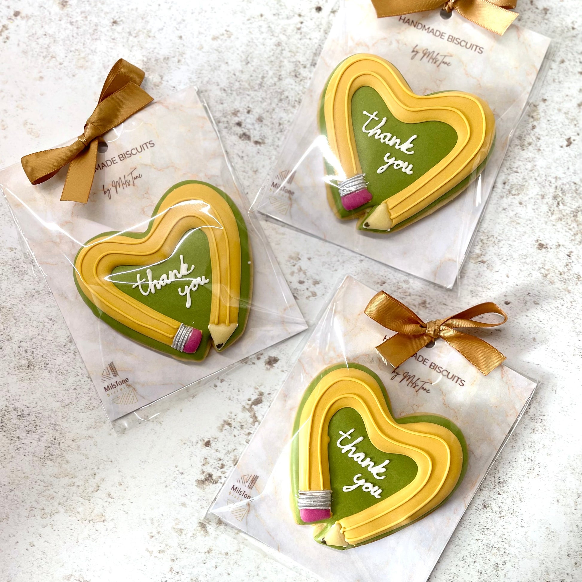 Thank You Teacher Biscuits hand decorated